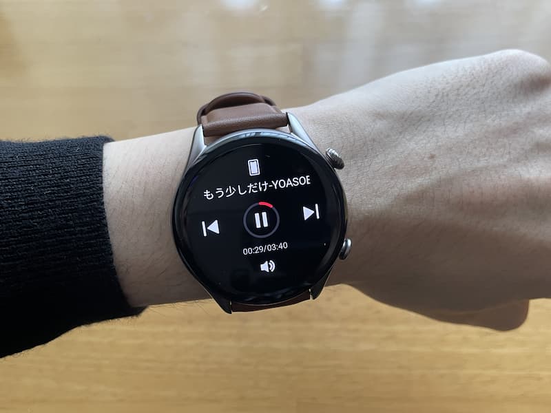 Amazfit GTS 3 PROの音楽再生コントロール